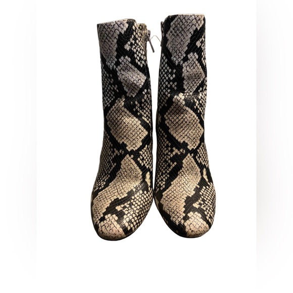 Aldo Black and Tan Snakeskin Heeled Boots - Picture 3 of 4